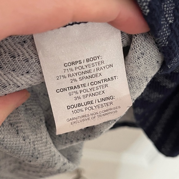 🇨🇦 Annie 50 knit geometric print navy blue dress size xs - Picture 7 of 11